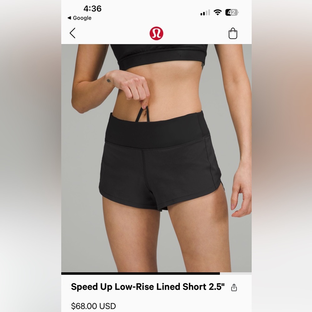 Lululemon shorts - Speed up low rise